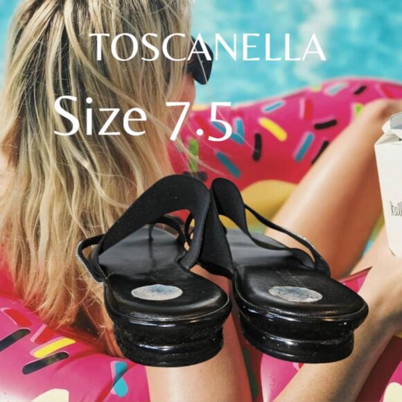 Toscanella Jaded Black/Sliver Sandals 100% Handmade in Italy Size 7.5 (4467) - Picture 4 of 5